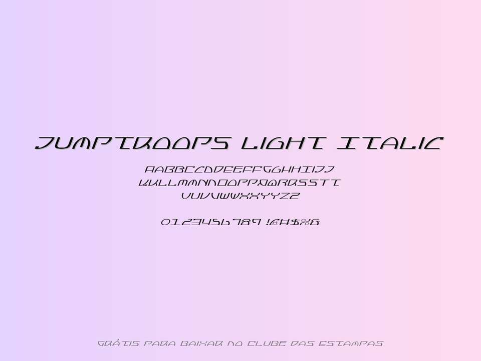 Fonte Jumptroops Light Italic Grátis Para Baixar