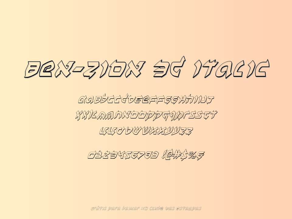 Fonte Ben Zion 3d Italic Grátis Para Baixar