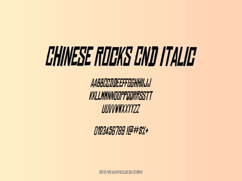 Fonte Chinese Rocks Cnd Italic Grátis Para Baixar