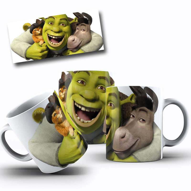 Arte Para Caneca Shrek Serie Personagens Cartoon 14