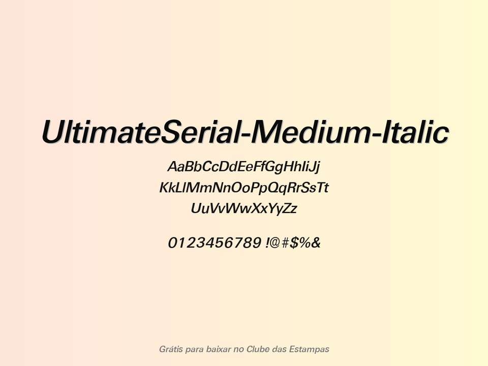 Fonte Ultimateserial Medium Italic Grátis Para Baixar
