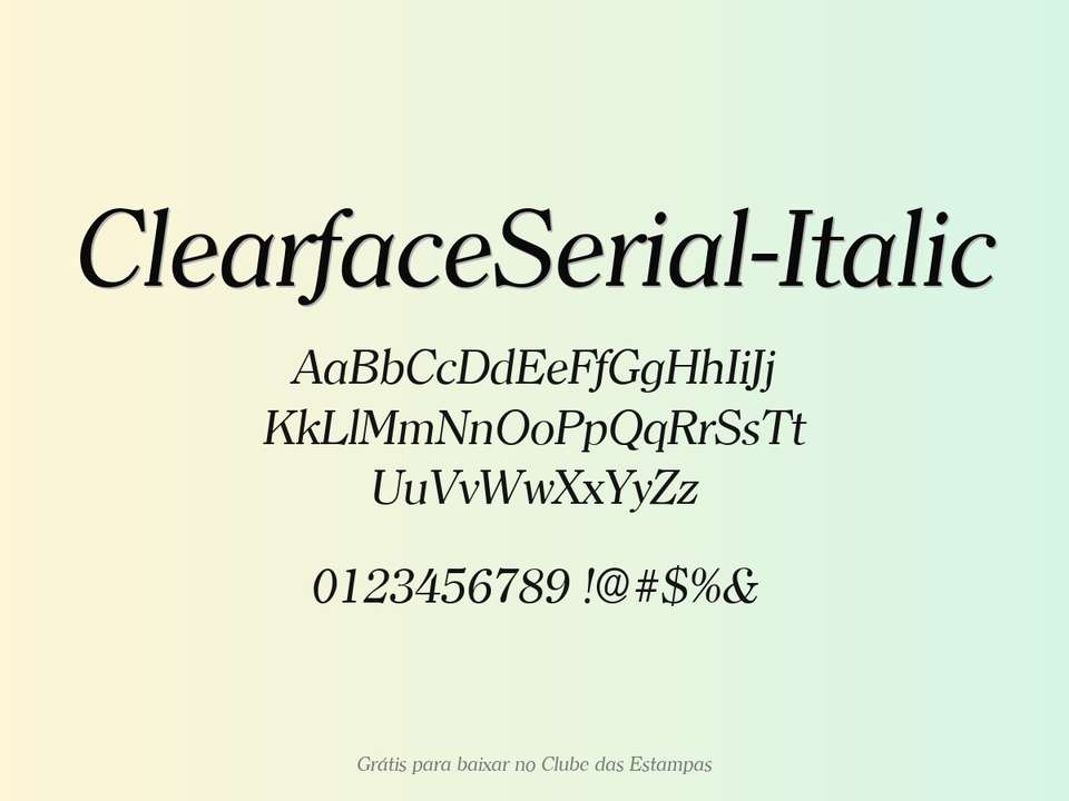 Fonte Clearfaceserial Italic Grátis Para Baixar