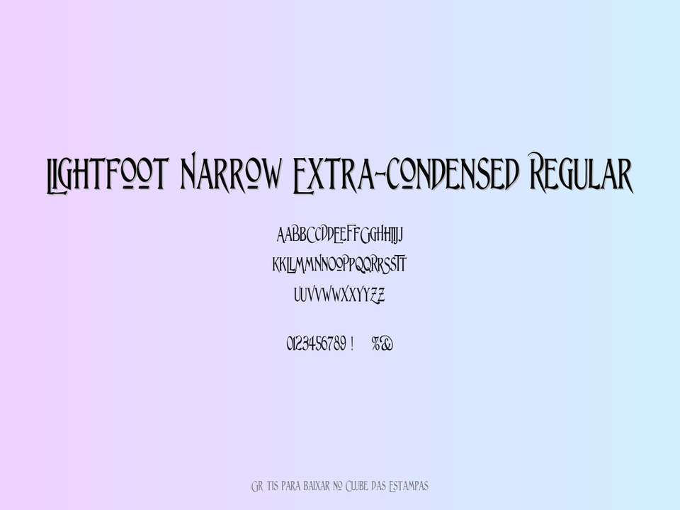 Fonte Lightfoot Narrow Extra Condensed Regular Grátis Para Baixar
