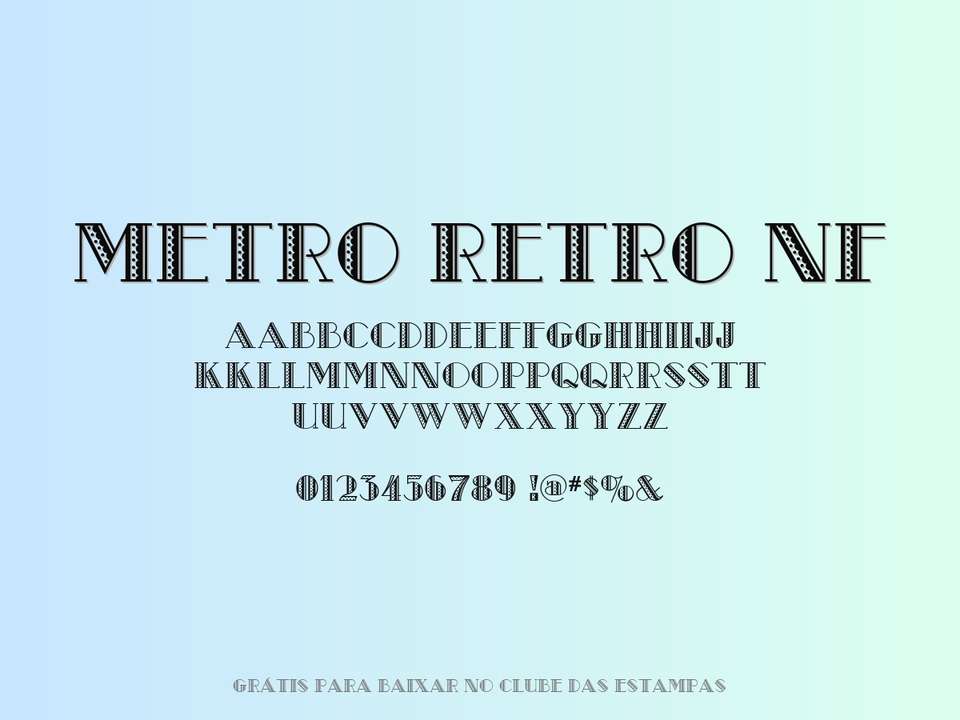 Fonte Metro Retro Nf Grátis Para Baixar