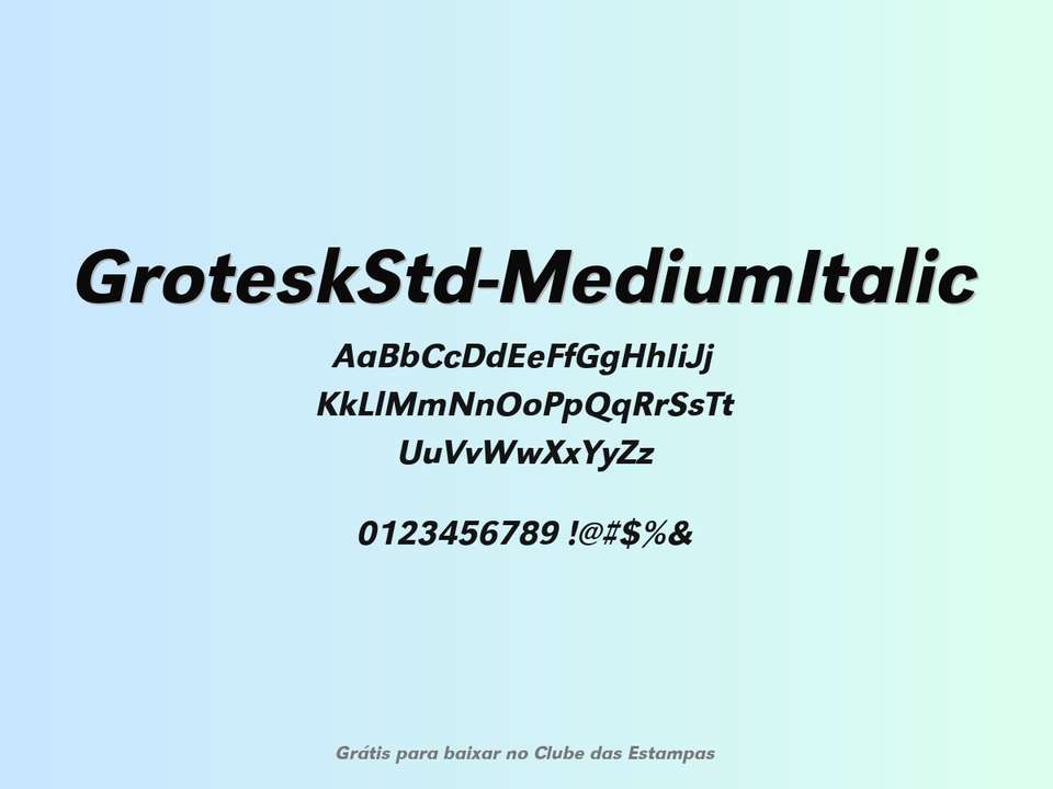 Fonte Groteskstd Mediumitalic Grátis Para Baixar