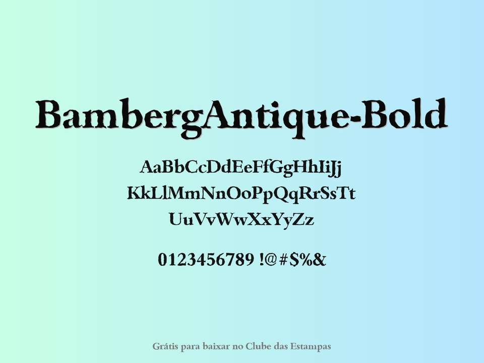 Fonte Bambergantique Bold Grátis Para Baixar