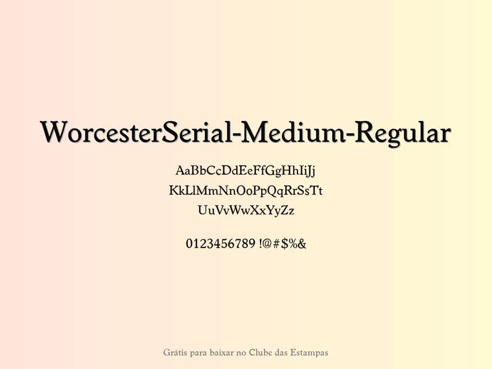 Fonte Worcesterserial Medium Regular Grátis Para Baixar