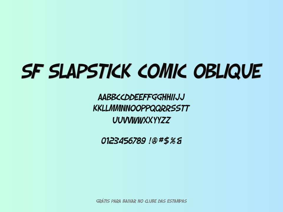 Fonte Sf Slapstick Comic Oblique Grátis Para Baixar