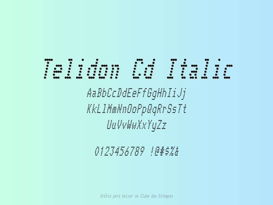 Fonte Telidon Cd Italic Grátis Para Baixar
