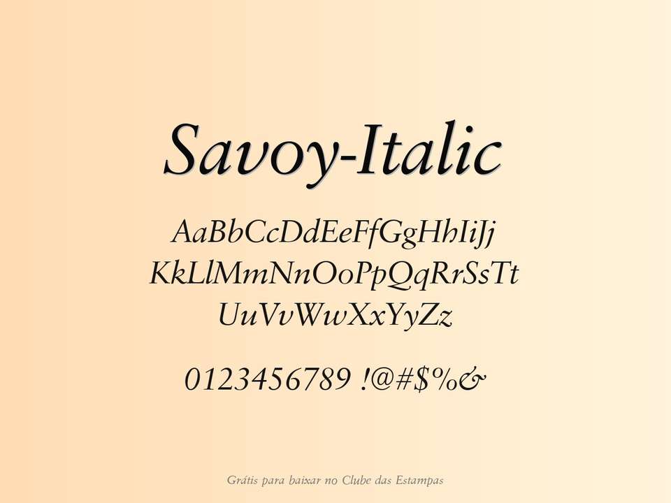 Fonte Savoy Italic Grátis Para Baixar