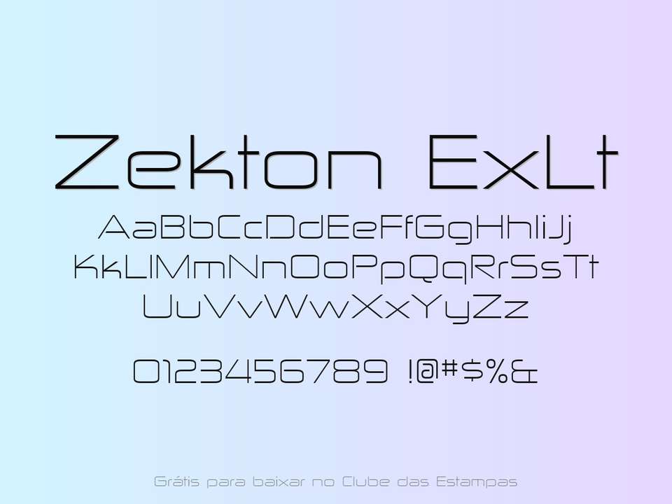 Fonte Zekton Exlt Grátis Para Baixar