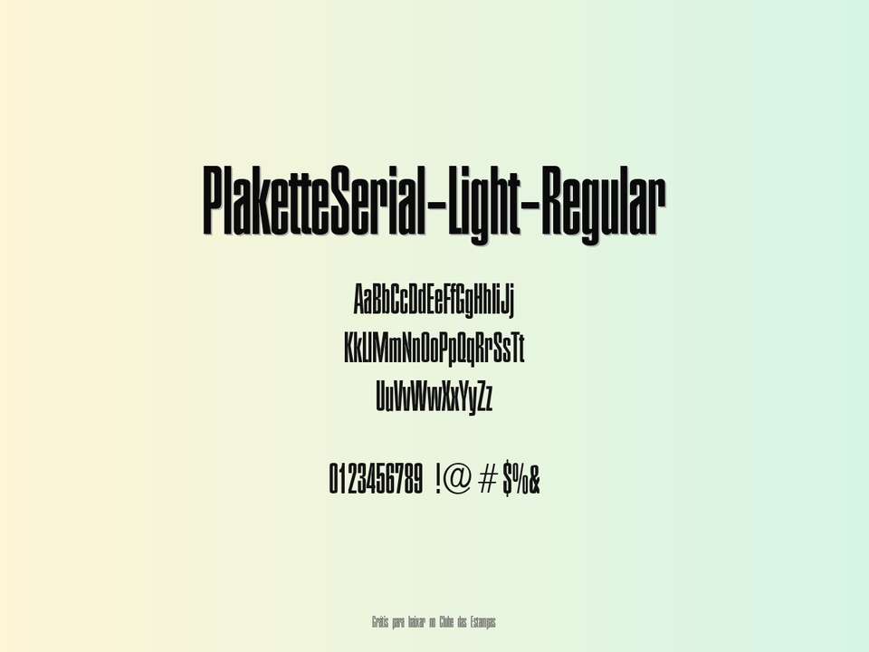 Fonte Plaketteserial Light Regular Grátis Para Baixar