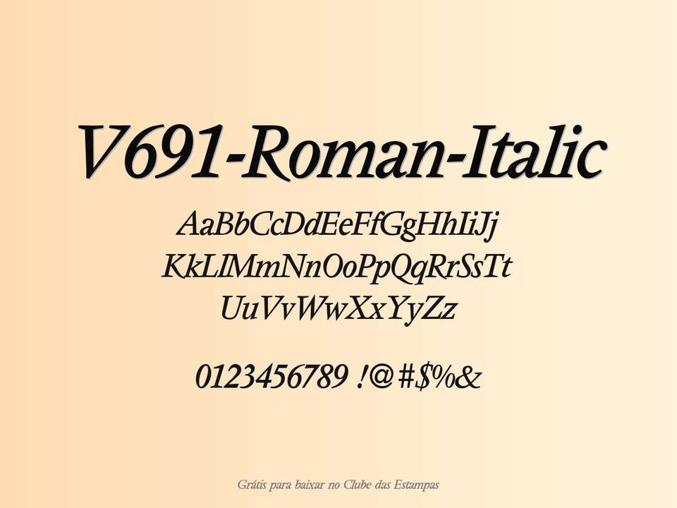 Fonte V691 Roman Italic Grátis Para Baixar