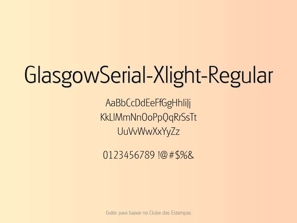 Fonte Glasgowserial Xlight Regular Grátis Para Baixar