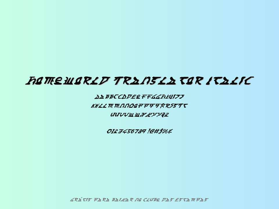 Fonte Homeworld Translator Italic Grátis Para Baixar