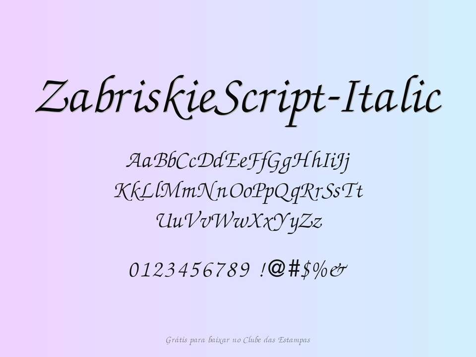 Fonte Zabriskiescript Italic Grátis Para Baixar