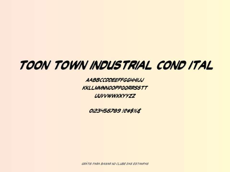 Fonte Toon Town Industrial Cond Ital Grátis Para Baixar