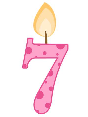 Elemento Numeral Aniversário Vela 7 Sete Anos (2)