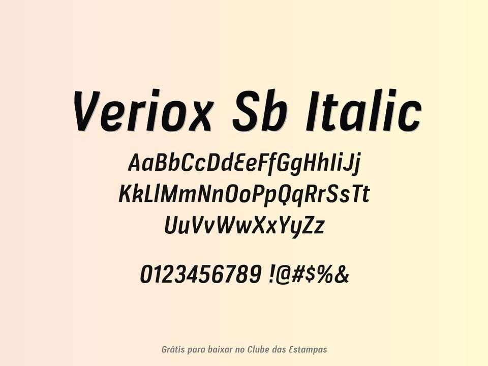 Fonte Veriox Sb Italic Grátis Para Baixar