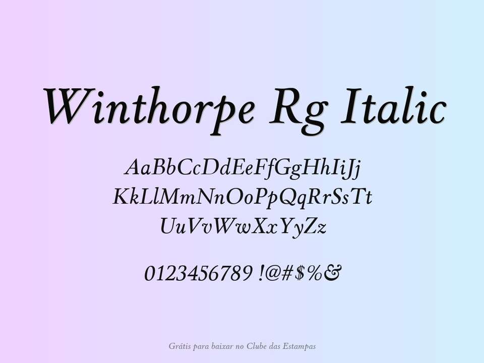 Fonte Winthorpe Rg Italic Grátis Para Baixar