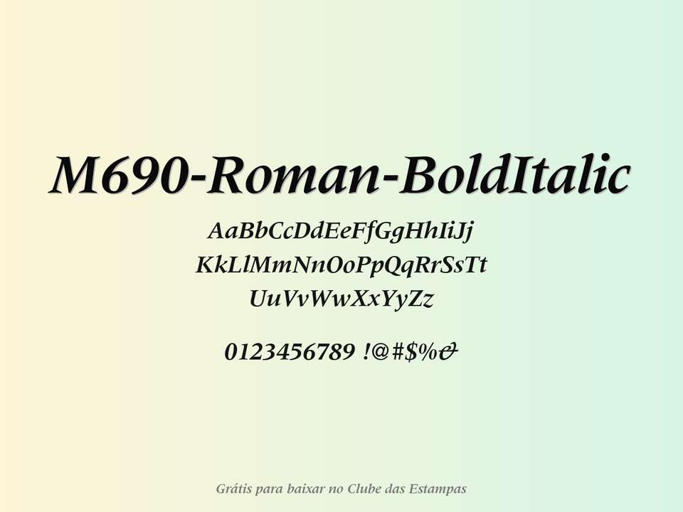 Fonte M690 Roman Bolditalic Grátis Para Baixar