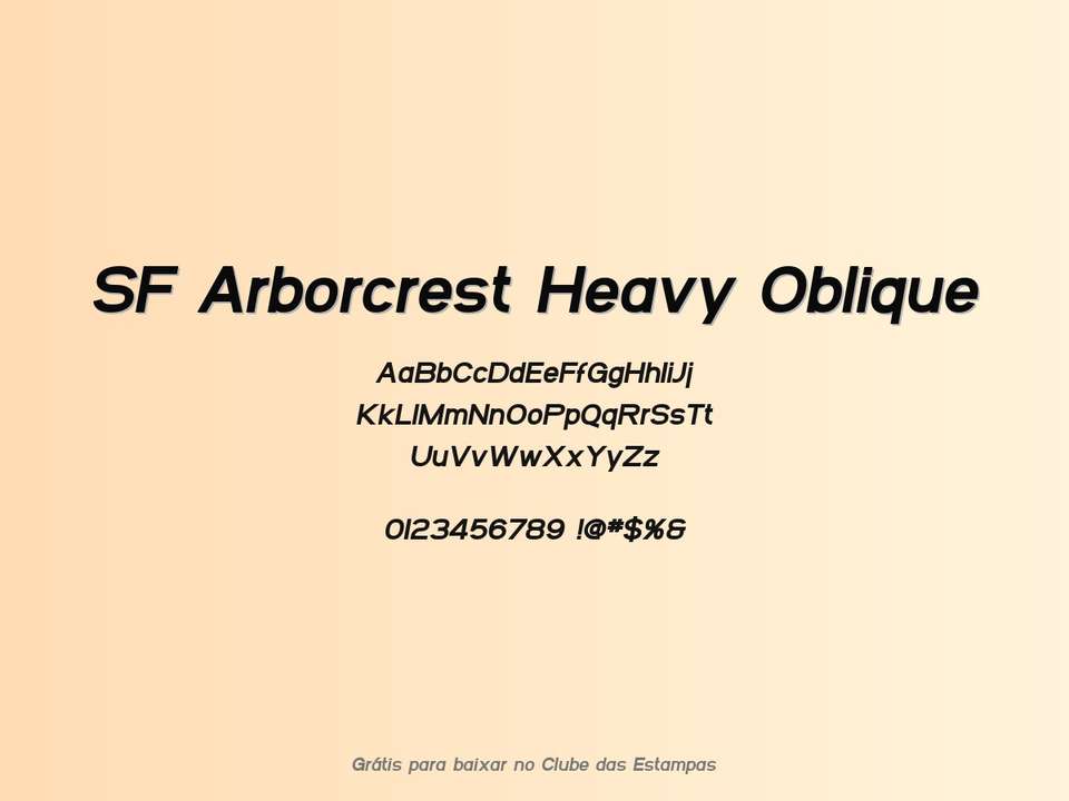 Fonte Sf Arborcrest Heavy Oblique Grátis Para Baixar