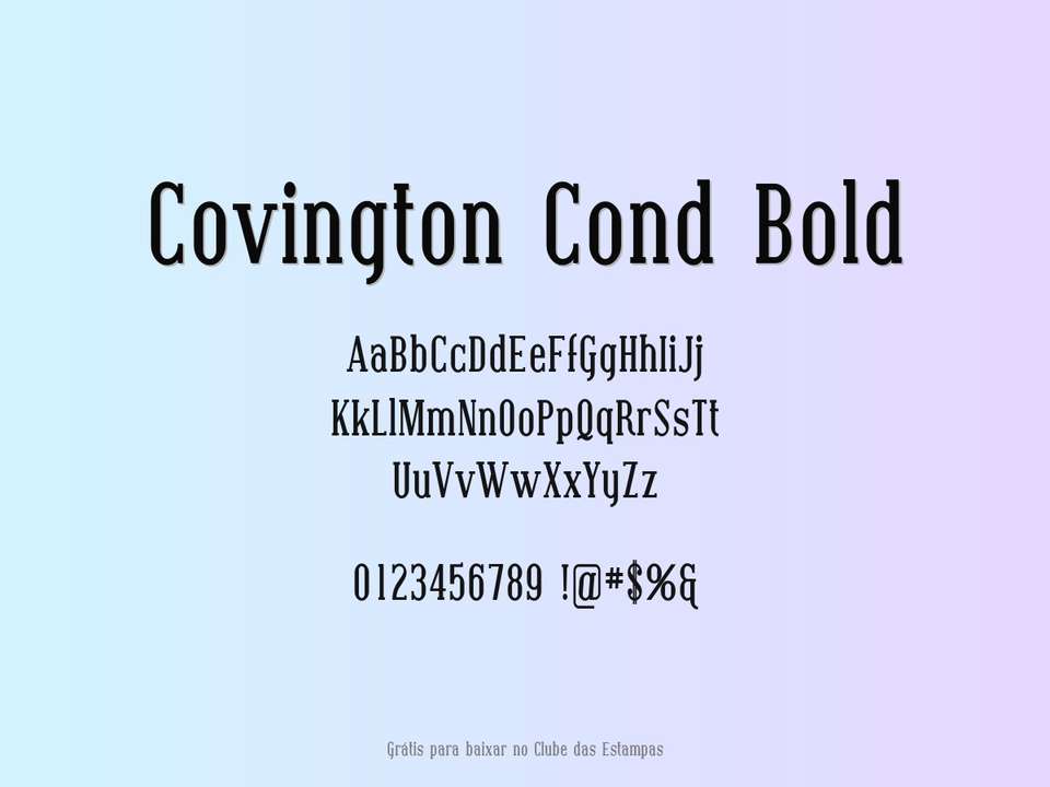 Fonte Covington Cond Bold Grátis Para Baixar