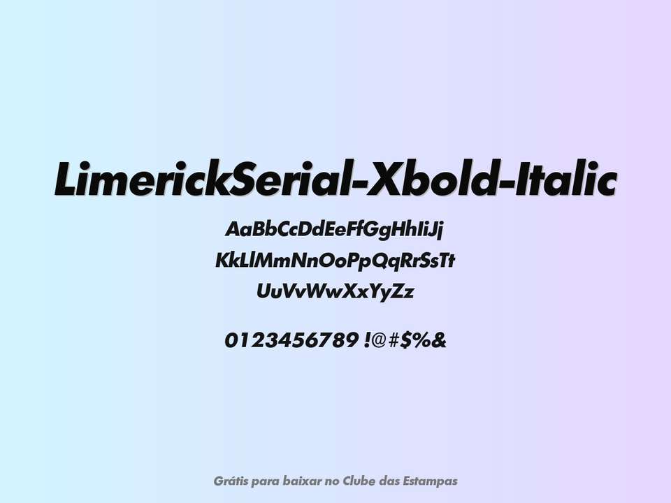 Fonte Limerickserial Xbold Italic Grátis Para Baixar