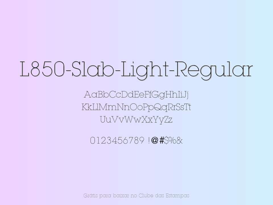 Fonte L850 Slab Light Regular Grátis Para Baixar