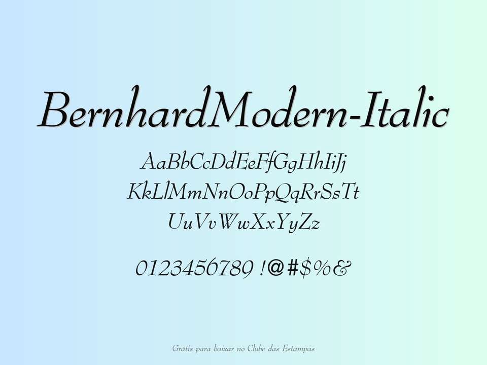 Fonte Bernhardmodern Italic Grátis Para Baixar