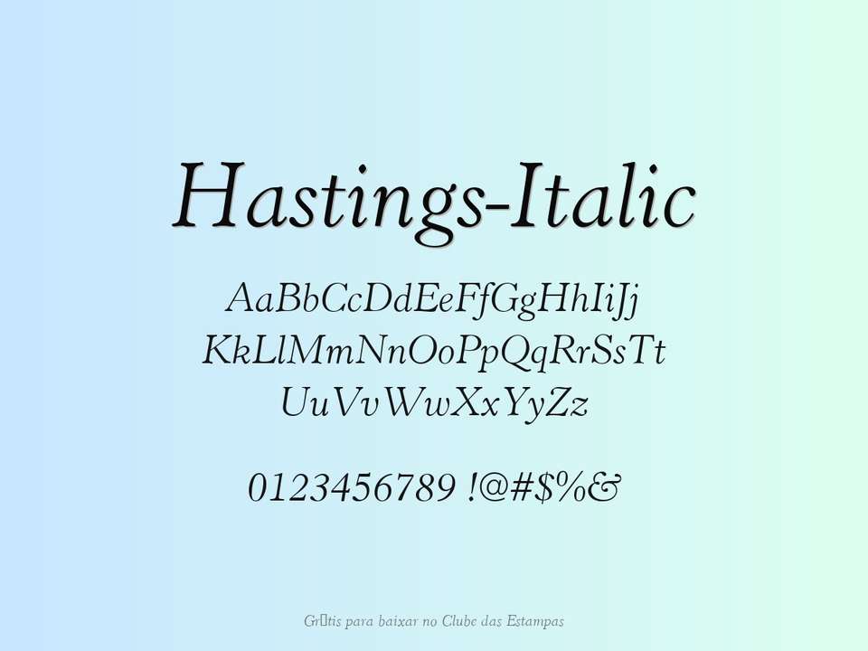 Fonte Hastings Italic Grátis Para Baixar