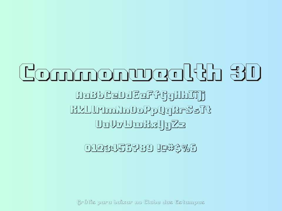 Fonte Commonwealth 3d Grátis Para Baixar