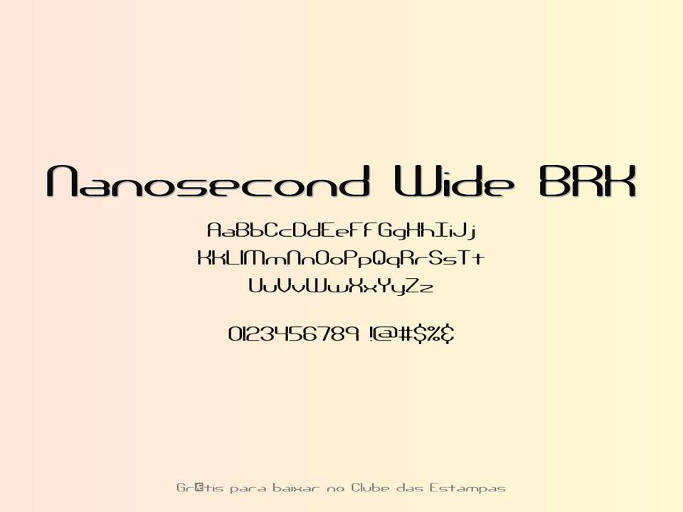 Fonte Nanosecond Wide Brk Grátis Para Baixar
