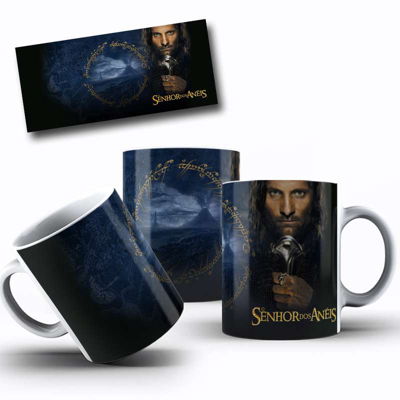Arte Para Caneca Senhor Dos Aneis Personagem Estilizado 7