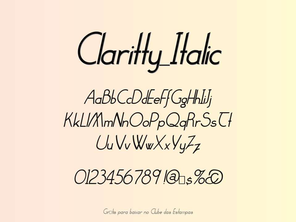 Fonte Claritty Italic Grátis Para Baixar