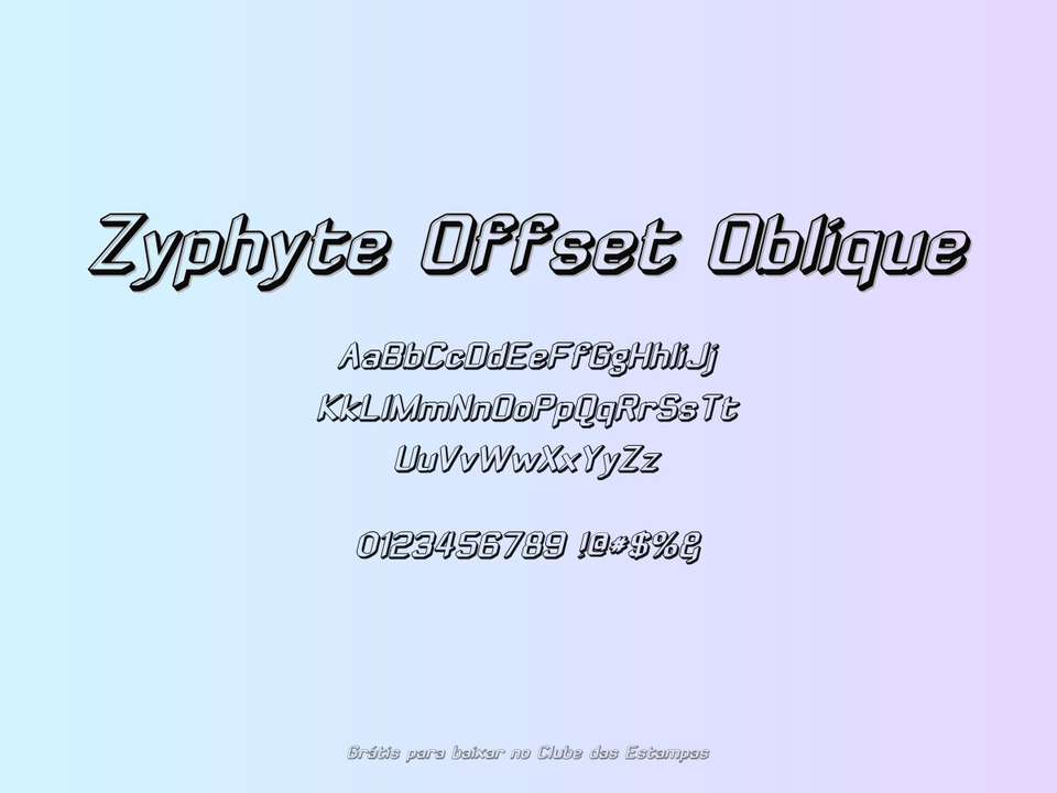 Fonte Zyphyte Offset Oblique Grátis Para Baixar