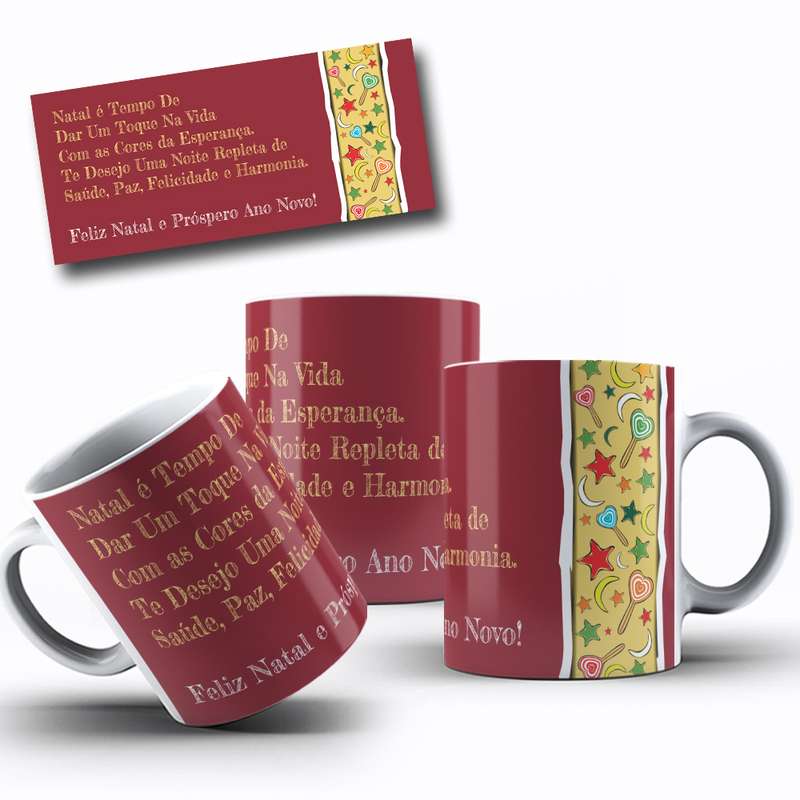 Arte Para Caneca Feliz Natal E Próspero Ano Novo 58
