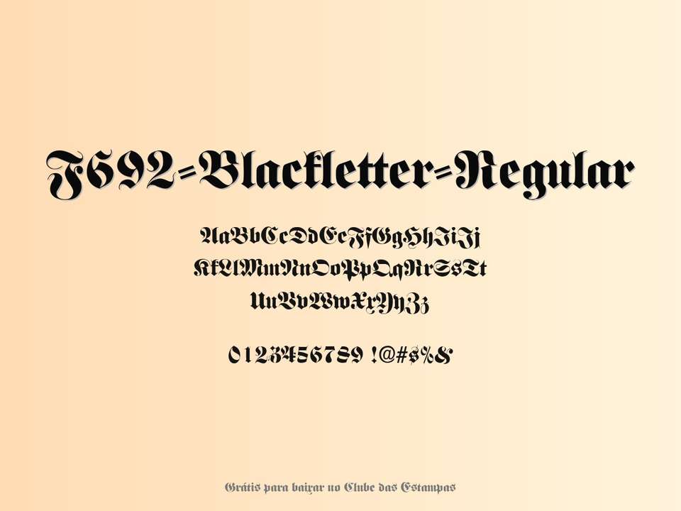 Fonte F692 Blackletter Regular Grátis Para Baixar