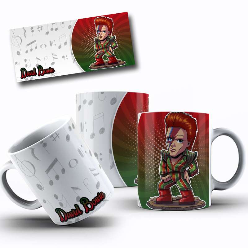 Arte Para Caneca David Bowie Personagem Cartoon 18