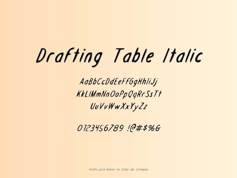 Fonte Drafting Table Italic Grátis Para Baixar
