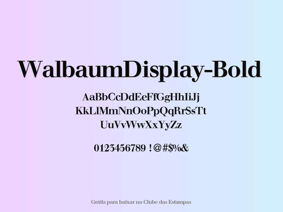 Fonte Walbaumdisplay Bold Grátis Para Baixar