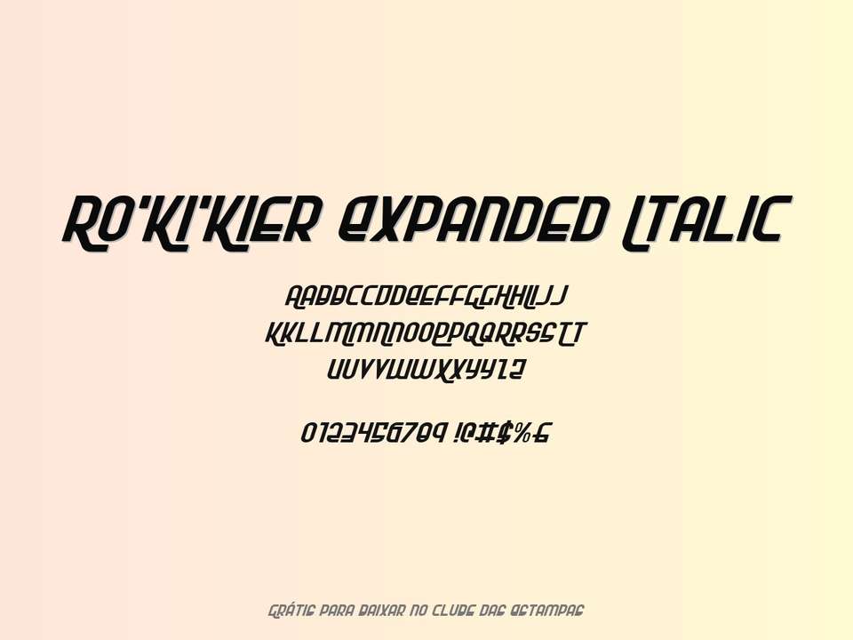 Fonte Ro'ki'kier Expanded Italic Grátis Para Baixar