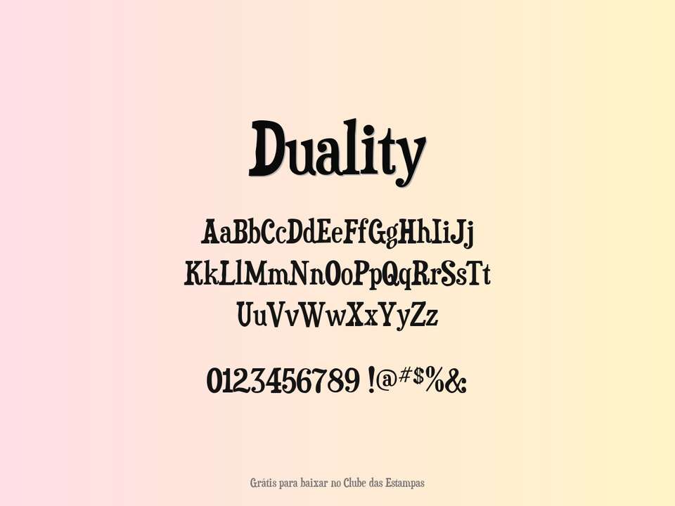 Fonte Duality Grátis Para Baixar
