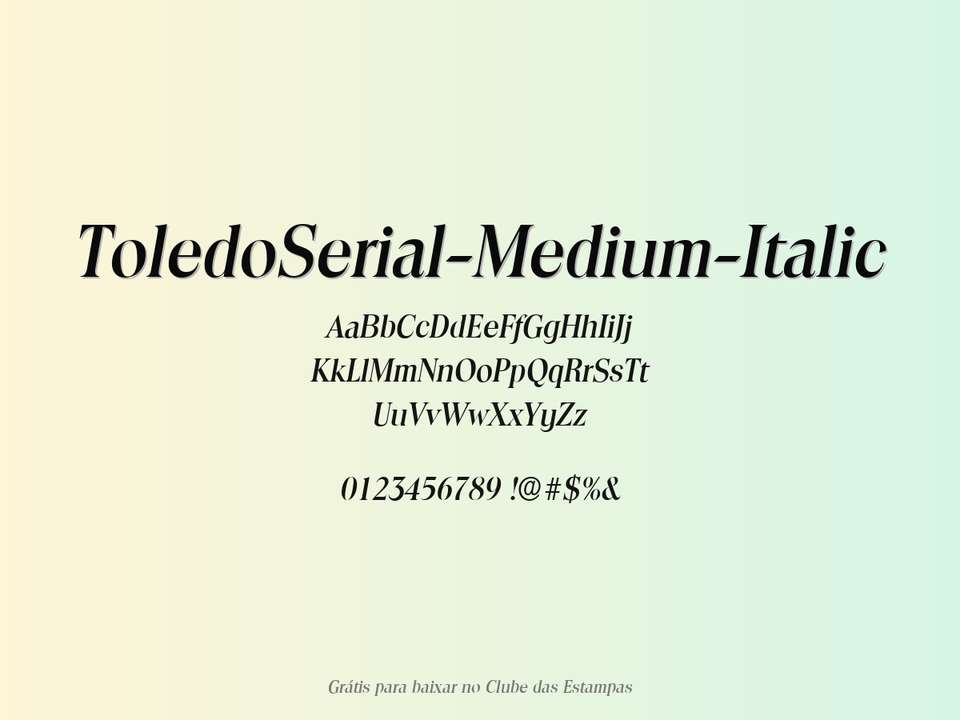 Fonte Toledoserial Medium Italic Grátis Para Baixar