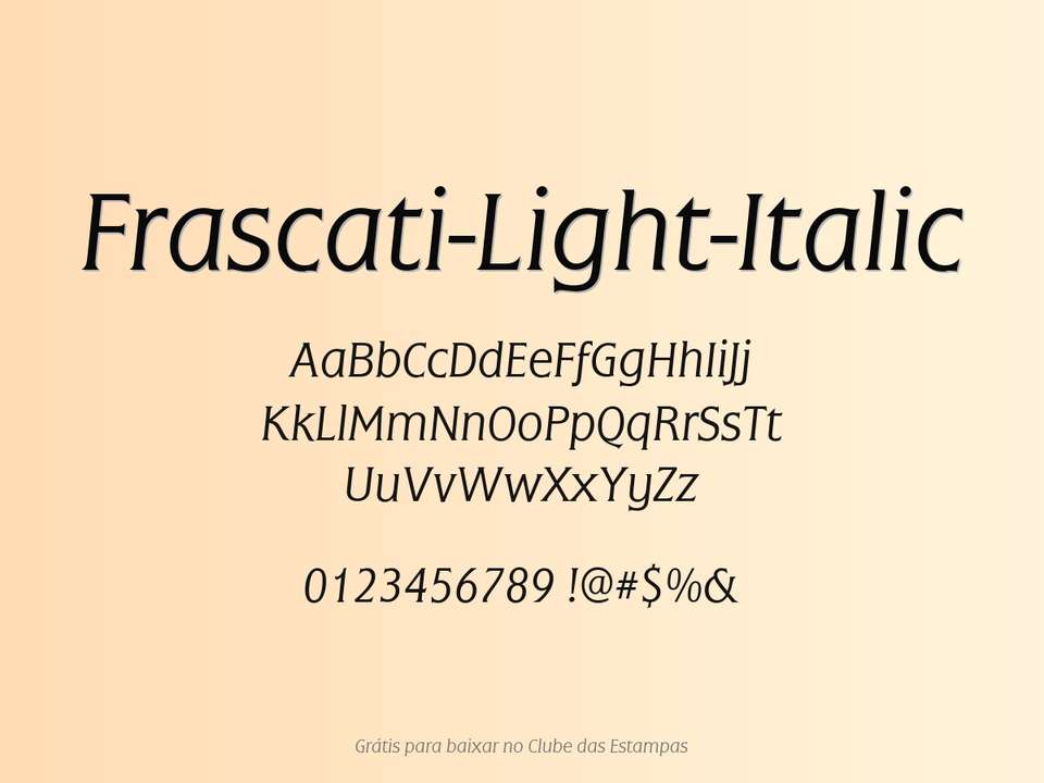 Fonte Frascati Light Italic Grátis Para Baixar