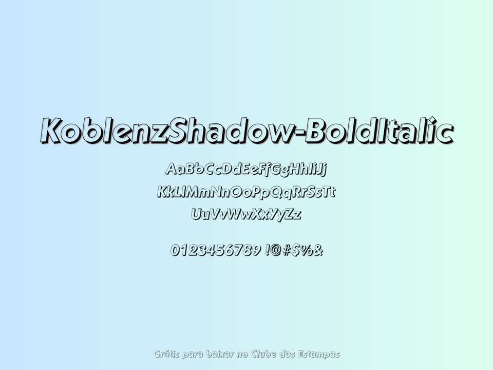 Fonte Koblenzshadow Bolditalic Grátis Para Baixar