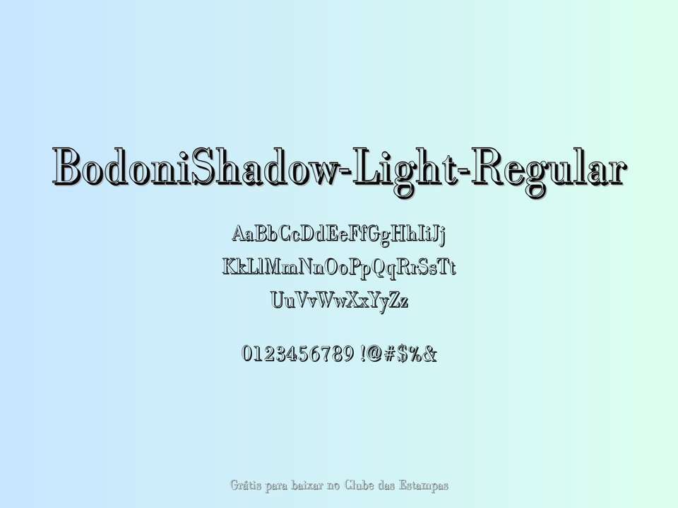 Fonte Bodonishadow Light Regular Grátis Para Baixar