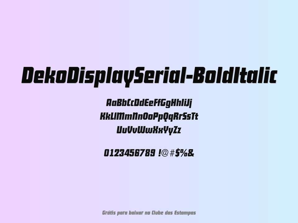 Fonte Dekodisplayserial Bolditalic Grátis Para Baixar