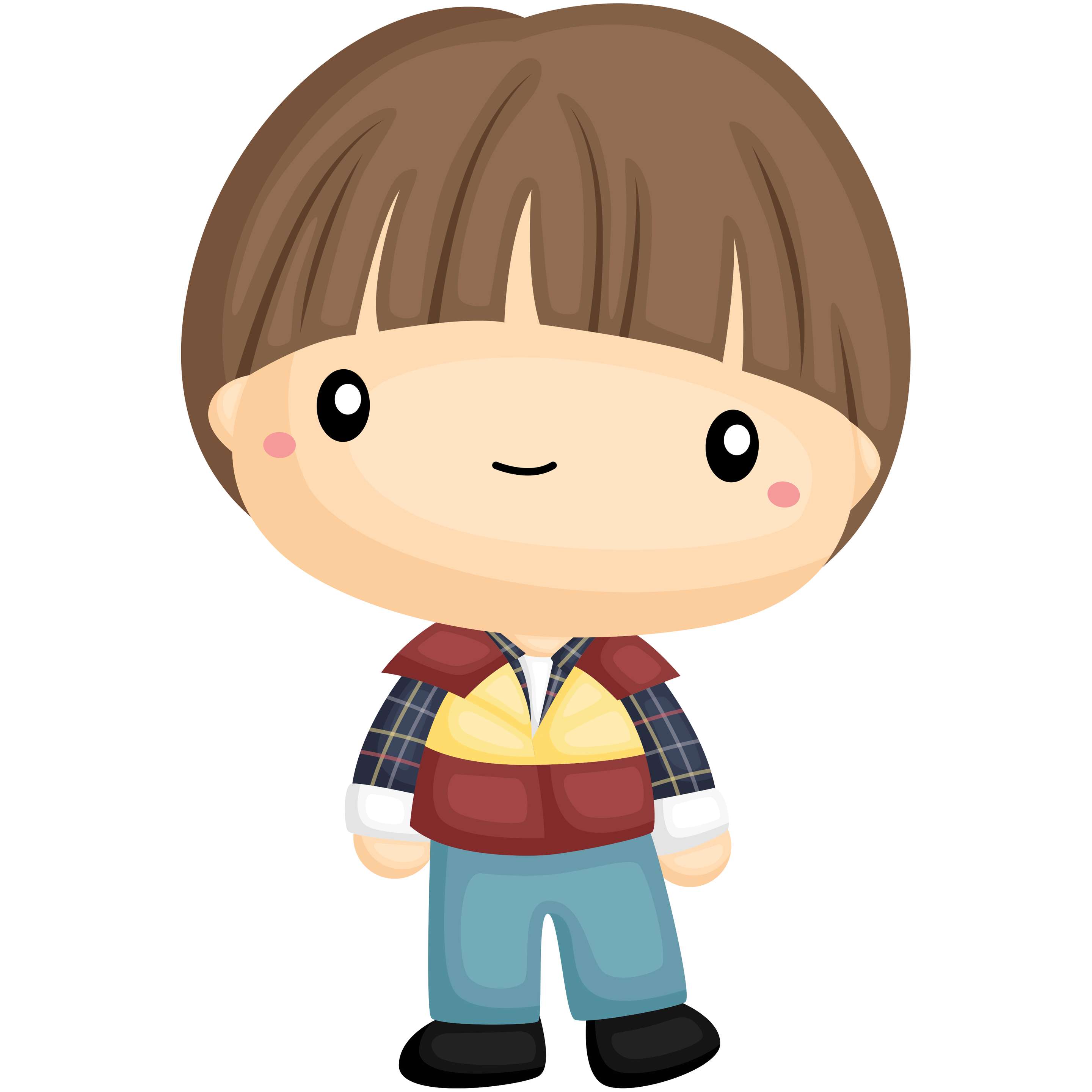 Personagem Infantil Em Roupa Xadrez Personagens Png Grátis Para Baixar