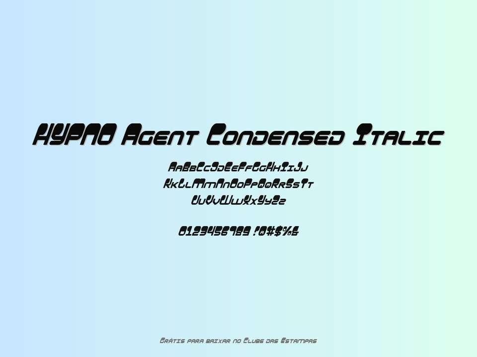 Fonte Hypno Agent Condensed Italic Grátis Para Baixar